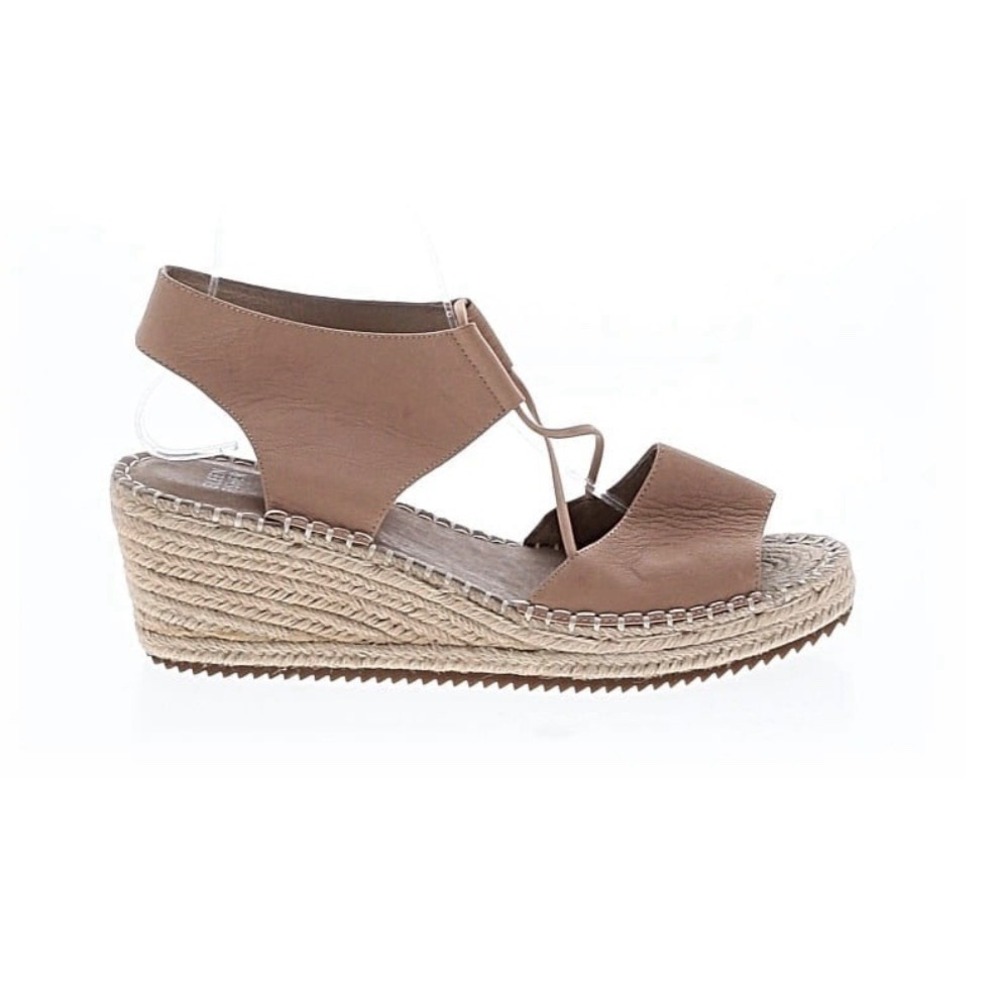 Eileen Fisher Women's Agnes Sandal 10 Espadrille Platform Wedge Heel Tan